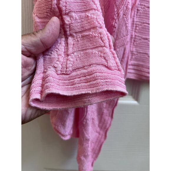 M Missoni Pink Virgin Wool Blend Open Knit Waterfall Buttonless Cardigan Small - Picture 9 of 12